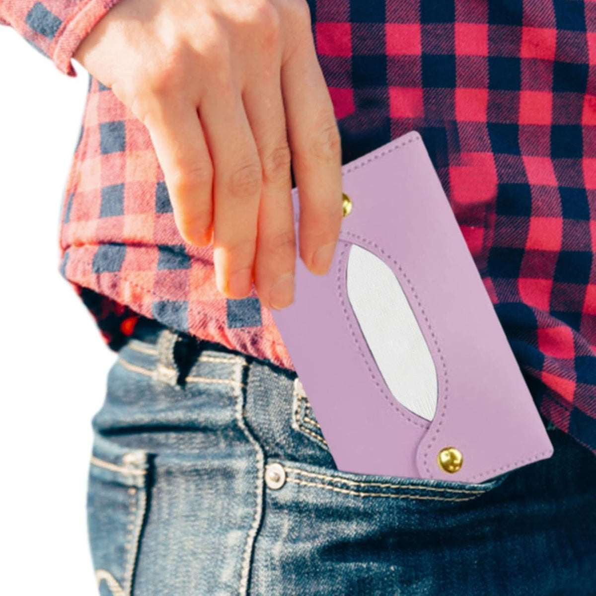 Purple Pocket Tissue Holder - Tissue Holder | Travel Pouch for Tissue | Pocket Paper Towel | Tissue Bag Holder | Towel Pu Leather Case