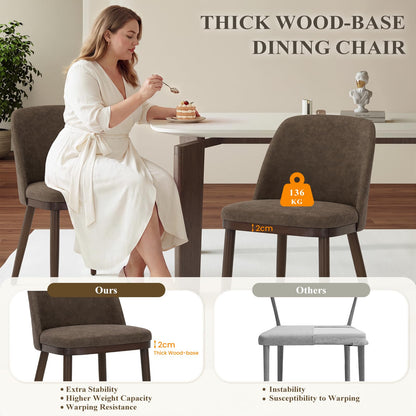 MALOL Thick Wood-base Dining Chairs Set of 4, Upholstered Kitchen Chairs with Solid Wood Legs and Thick Seat Cushion