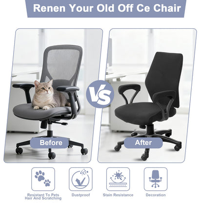 Yolev 4 Pcs Office Chair Covers Set,Computer Universal Protective Stretchable Chair Seat Covers with Armrest Cover,Slipcovers Pads,Cushion Backrest