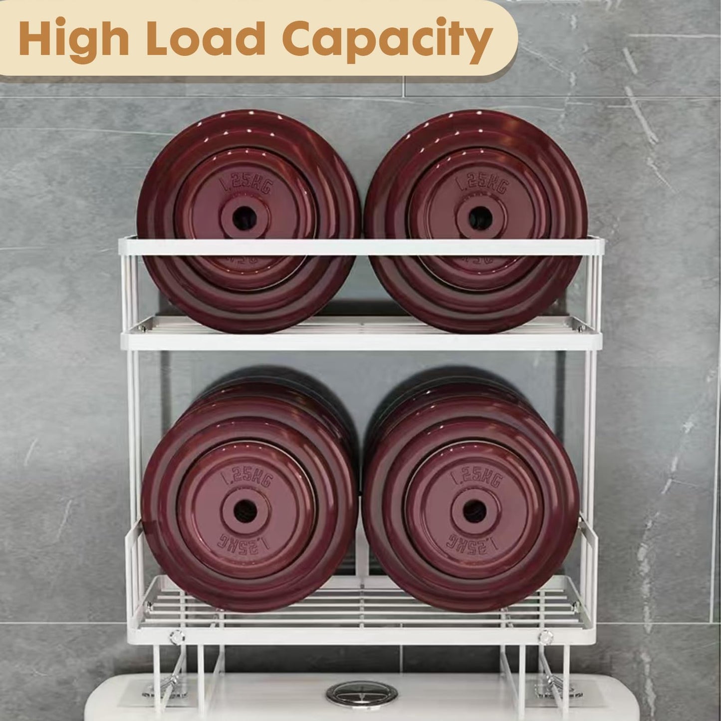 Pinkgarden Over-the-Toilet Storage Shelf, Large Capacity Bathroom Organizer, No-Drill Installation, Rust-Resistant Thick Steel