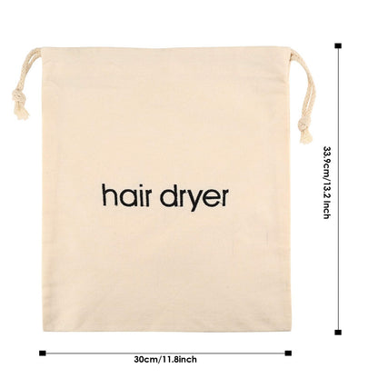 ERKXD Hair Dryer Bags Drawstring Bag Container Hairdryer Bag for Travel Bathroom 30 x 34cm (White)