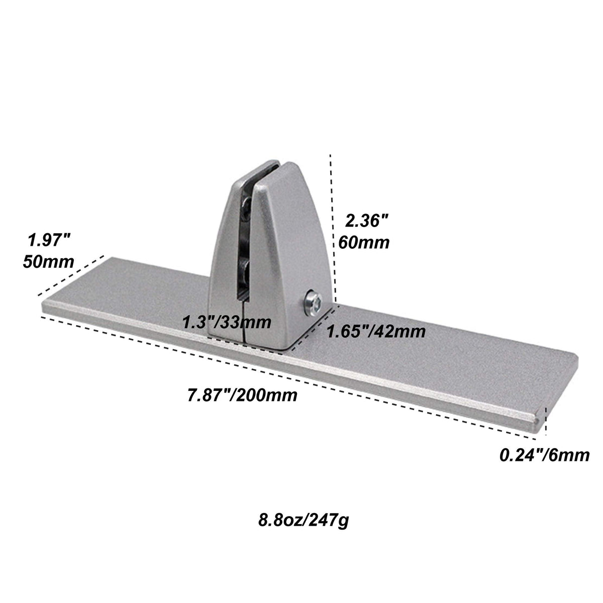 2 Pack Sneeze Guard Shield Base for Countertops, Stick On Heavy Duty Aluminum Partition Stand for Clear Acrylic Desktop Countertop Reception