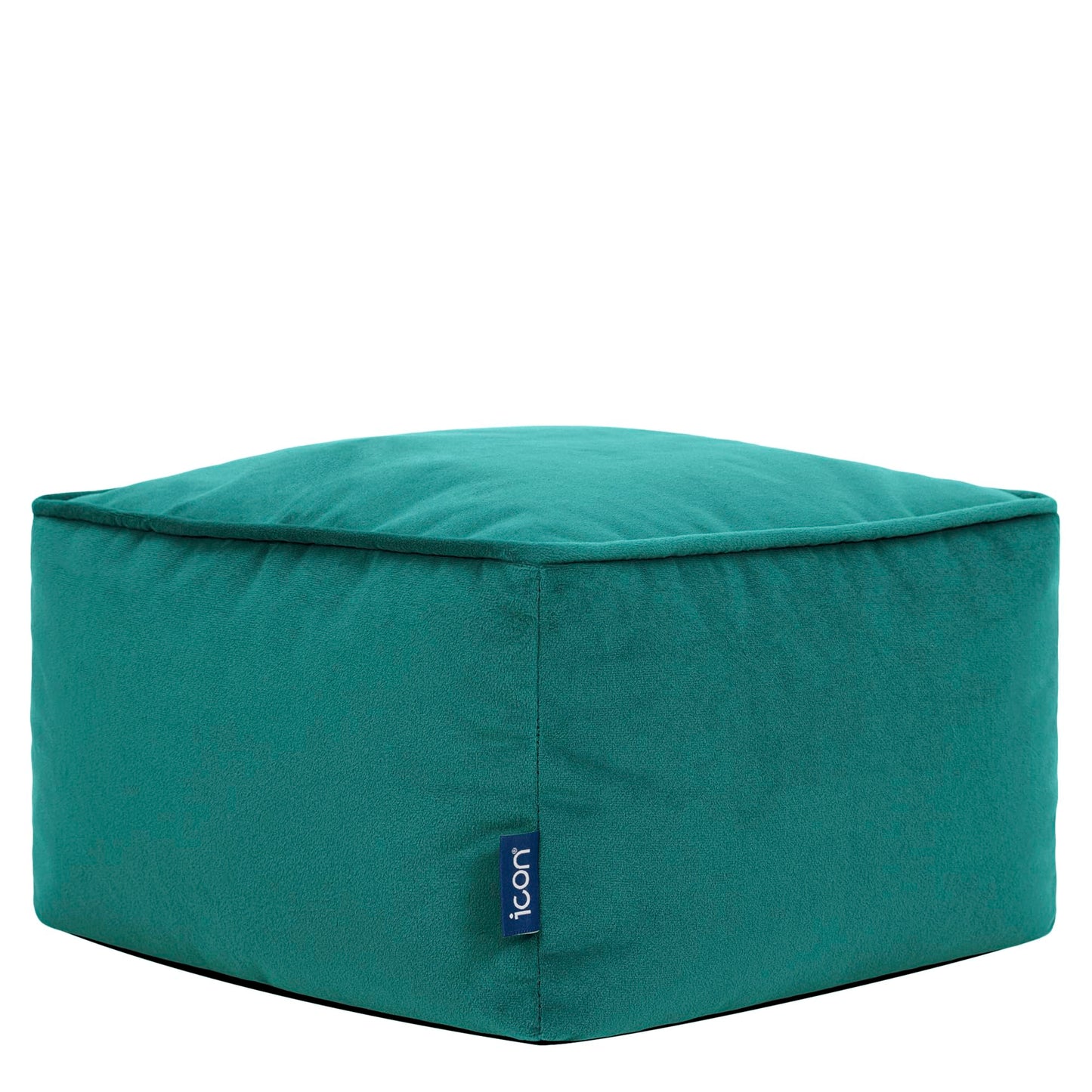 icon Amara Velvet Small Bean Bag Footstool with Filling Included, Teal