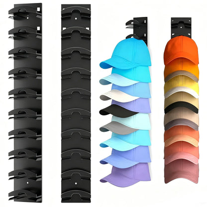 Houbobo 2 Pack Hat Organizer for Baseball Caps, Strong Adhesive Hat Rack for Wall, Hat Rack for Wall with Strong Adhesive Hold up to 20 Hats