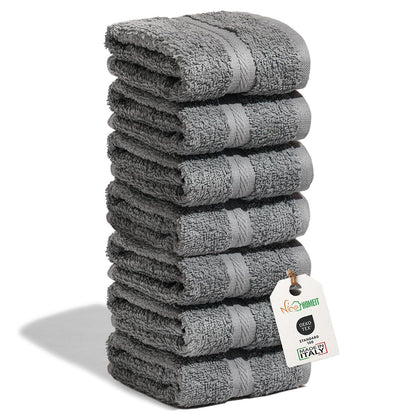 nice homeit - Set of 6 Washcloths 30 x 30 cm - Mini Face and Guest Towels 100% Cotton Ring - Soft, Absorbent, Washable - For Bathroom, Kitchen