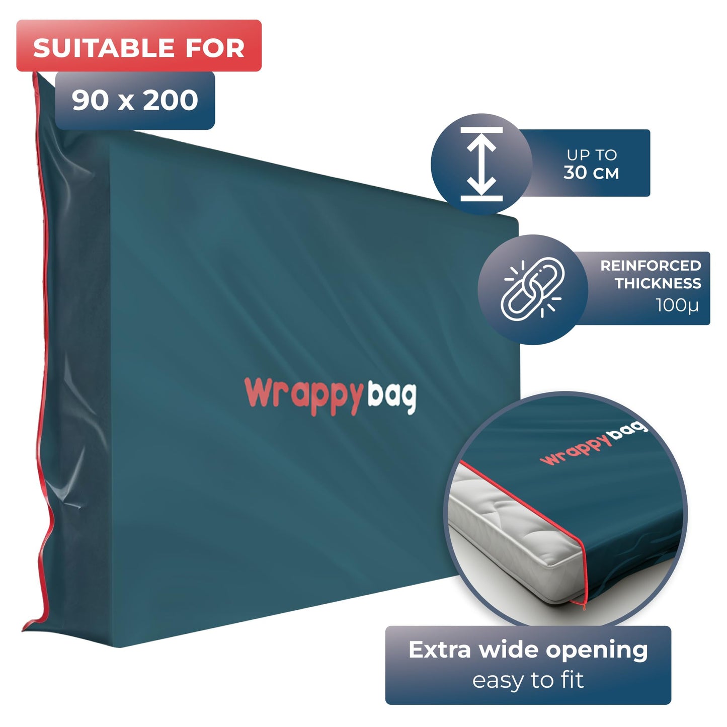 Wrappybag mattress covers for moving house - plastic mattress protector