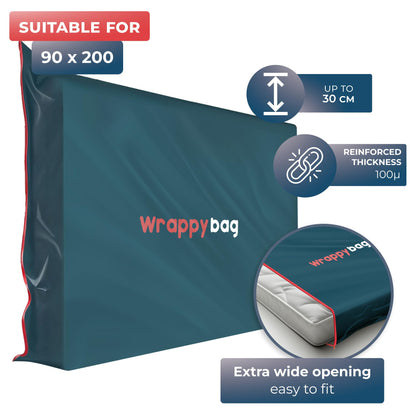 Wrappybag mattress covers for moving house - plastic mattress protector