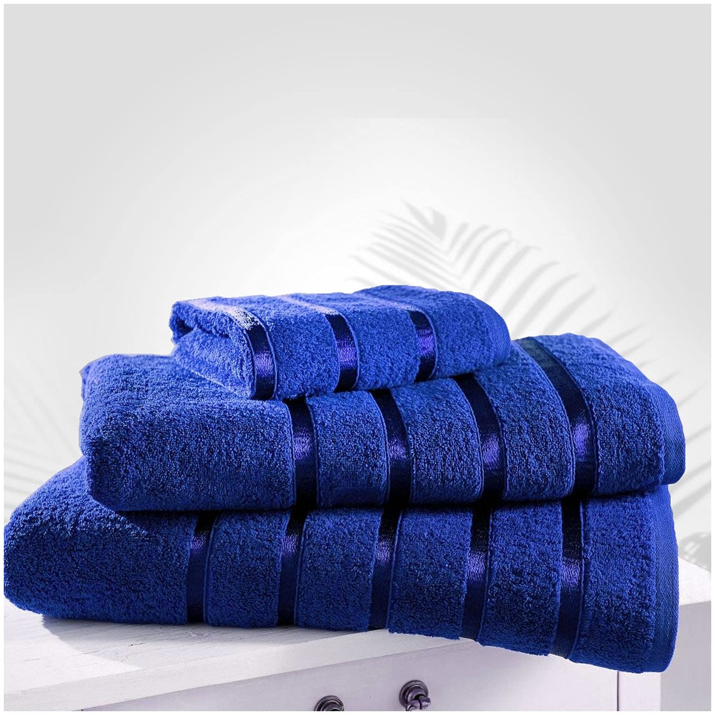 GC GAVENO CAVAILIA Fade Resistant Luxury Towels, Extra Absorbent 100% Ringspun Egyptian Cotton 500 GSM Bathroom Set, Royal Blue, 4PK