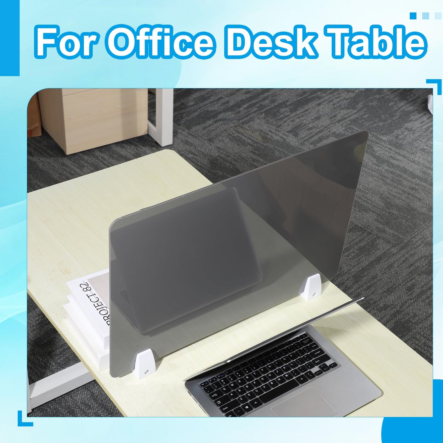 PATIKIL 40x60cm Desk Divider, 2 Sets Desk Privacy Panel Acrylic Office Partition Boards Table Testing Dividers Portable Panel Sneeze Guard Protective