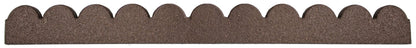 Flexi Curve Scalloped Garden Edging Rubber Landscape Scallop Lawn Border Edging Section 120cm (4ft), Earth(Brown), Pack of 4