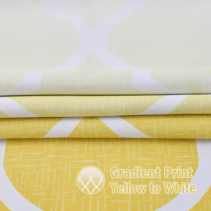 Beauoop Blackout Curtains for Bedroom Yellow Ombre Curtains 72 Inch Drop Geometric Print Eyelet Curtain for Living Room Darkening Thermal Insulated
