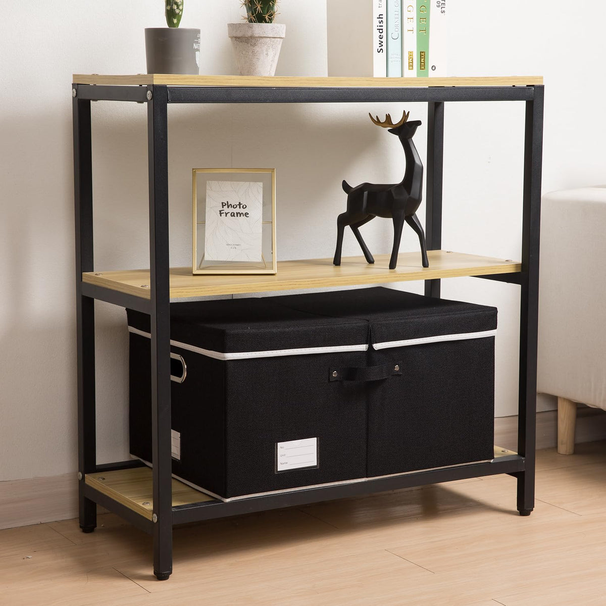 Prandom Storage Boxes with Lids Large,Collapsible Linen Fabric Storage Box,Decorative Bins,Really Useful Box,Clothing