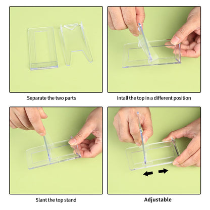 13 Pcs Clear Display Stands - Acrylic Plate Holders with Adjustable Easels for Mobile Phones, Photos, Cards, Books