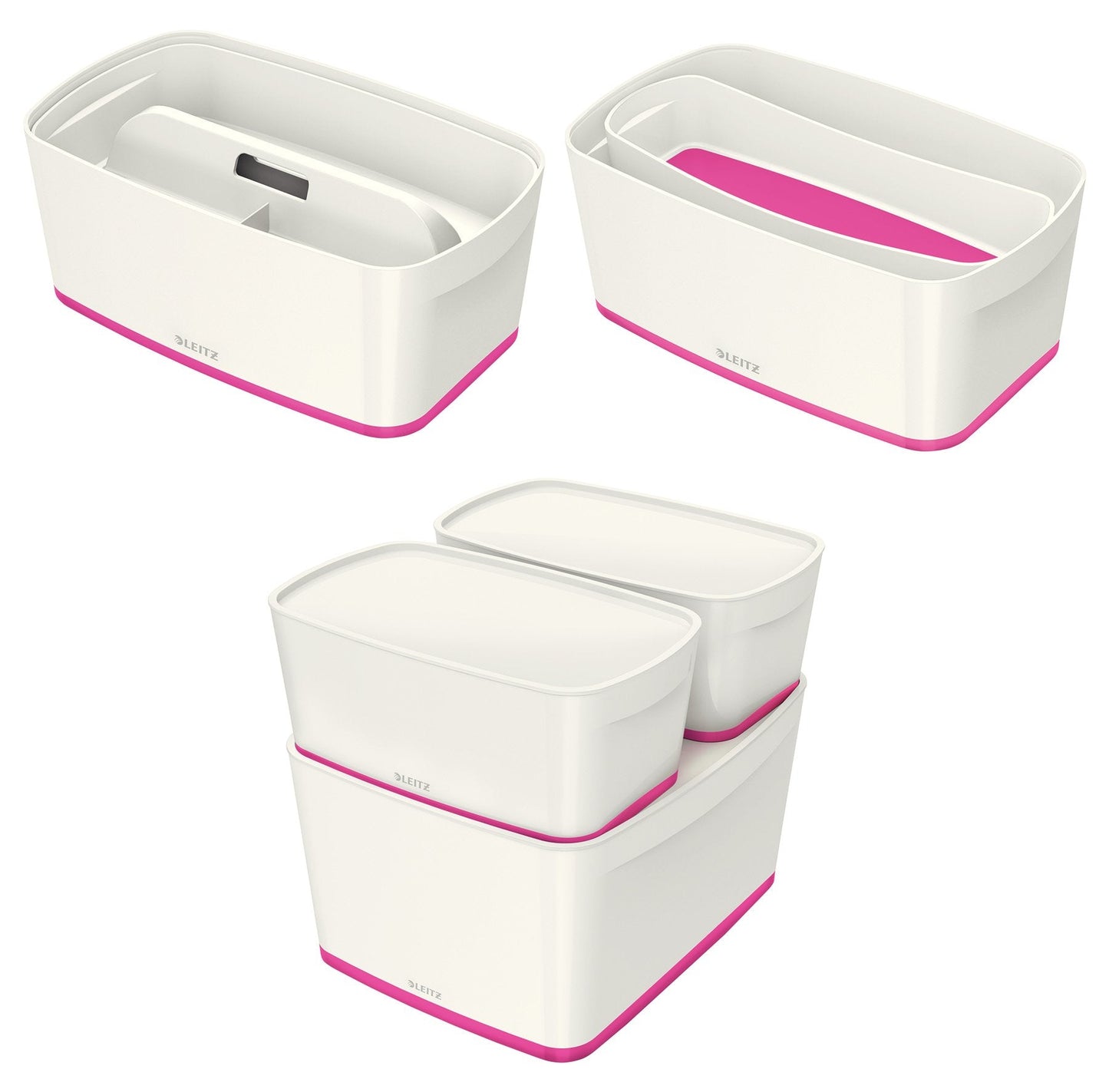 Leitz MyBox Storage Tray, waterproof ABS, Pink Metallic
