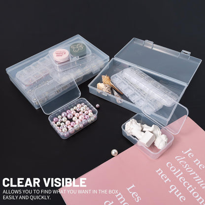 LJY Clear Hinged Storage Boxes, 20 Pack, 3 Mixed Sizes