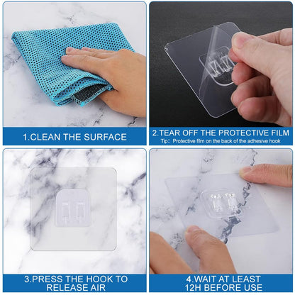 WOLMIK Shower Caddy Adhesive Replacement - 6 PCS Corner Shower Caddy Adhesive Sticker Hooks with Scraper