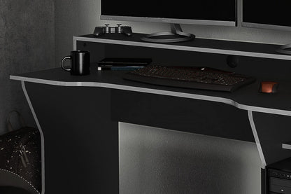 Birlea Enzo Gaming desk, black & Silver