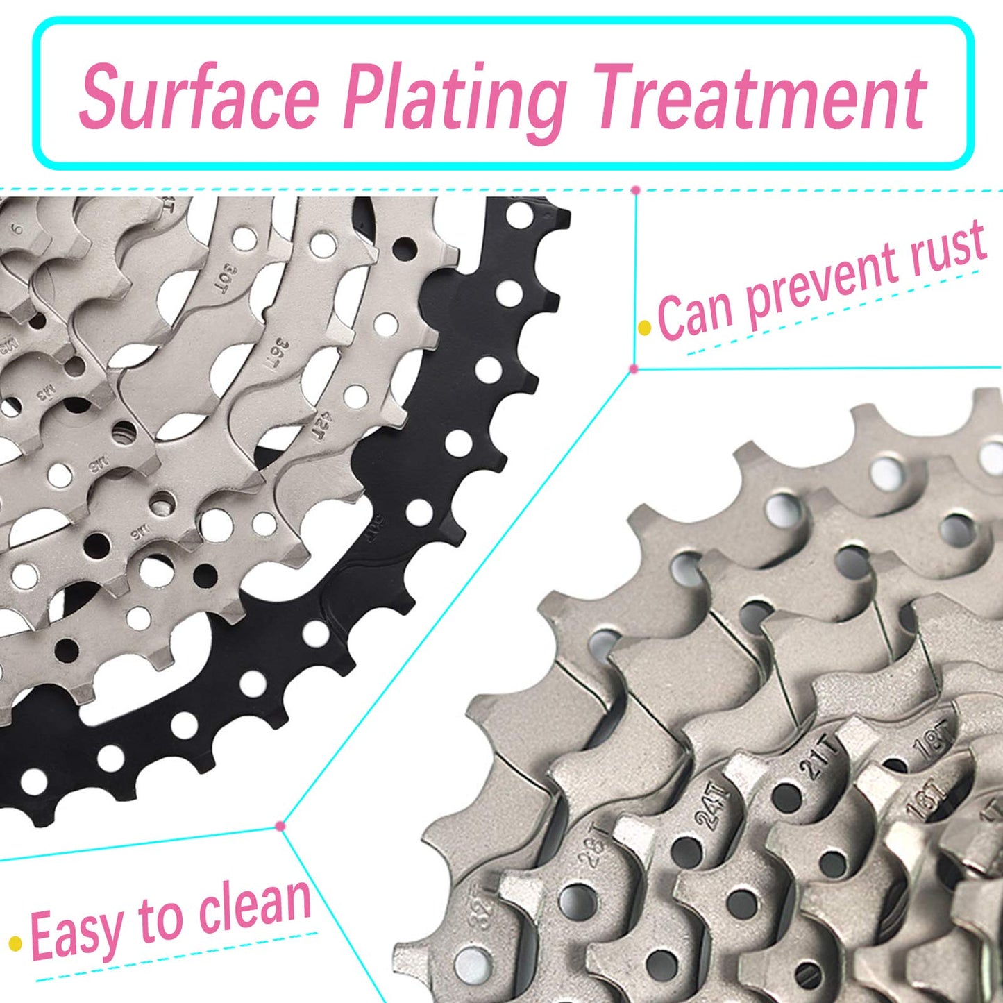 LANXUANR 10 Speed Mountain Bicycle Cassette Fit for MTB Bike, Road Bicycle?Super Light (11-50T)