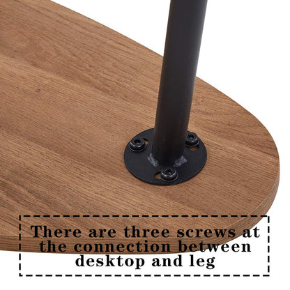 GOLDFAN Triangle Coffee Table Set Nest of 2 Tables Modern Sofa Coffee Side Table Black Metal Table Legs for Living Room, Walnut