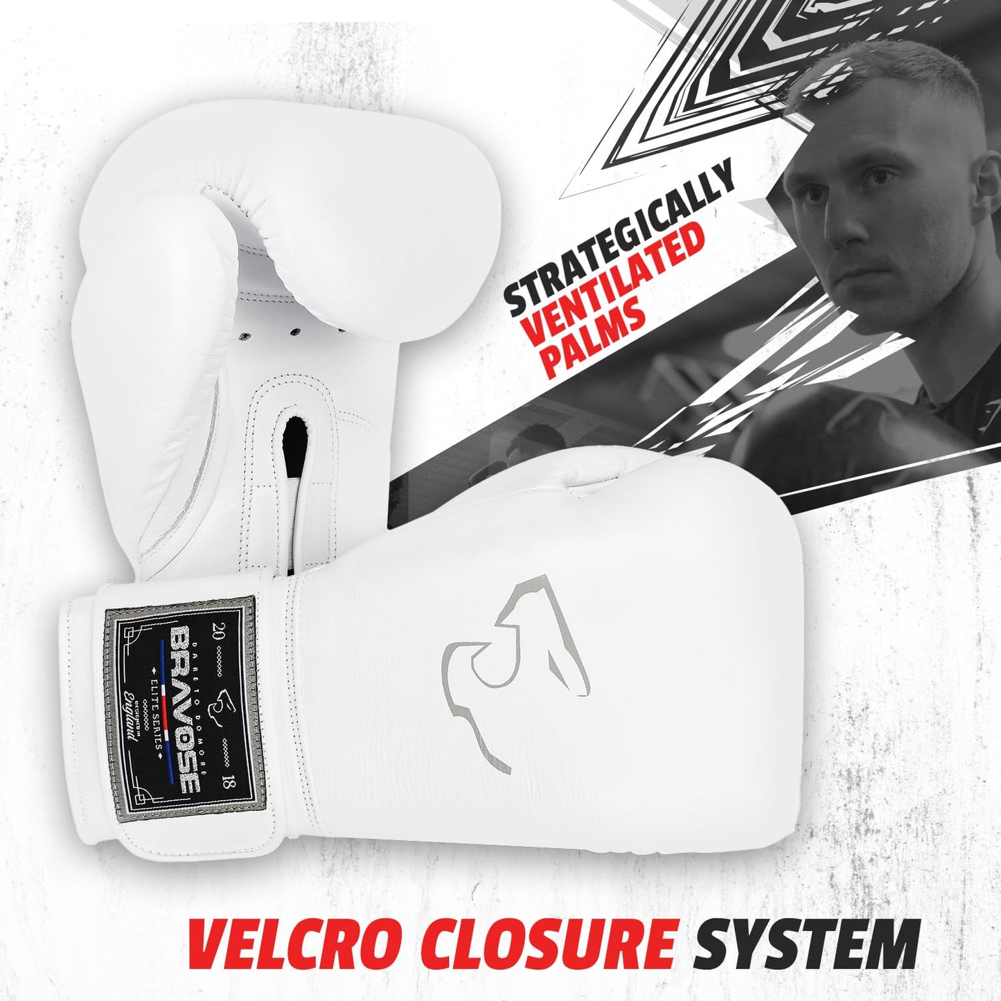 BRAVOSE Elite Pro Strap 14oz Boxing Gloves | Professional Leather Boxing Gloves for Punching Training, Sparring, MMA Kickboxing, Muay Thai Made By