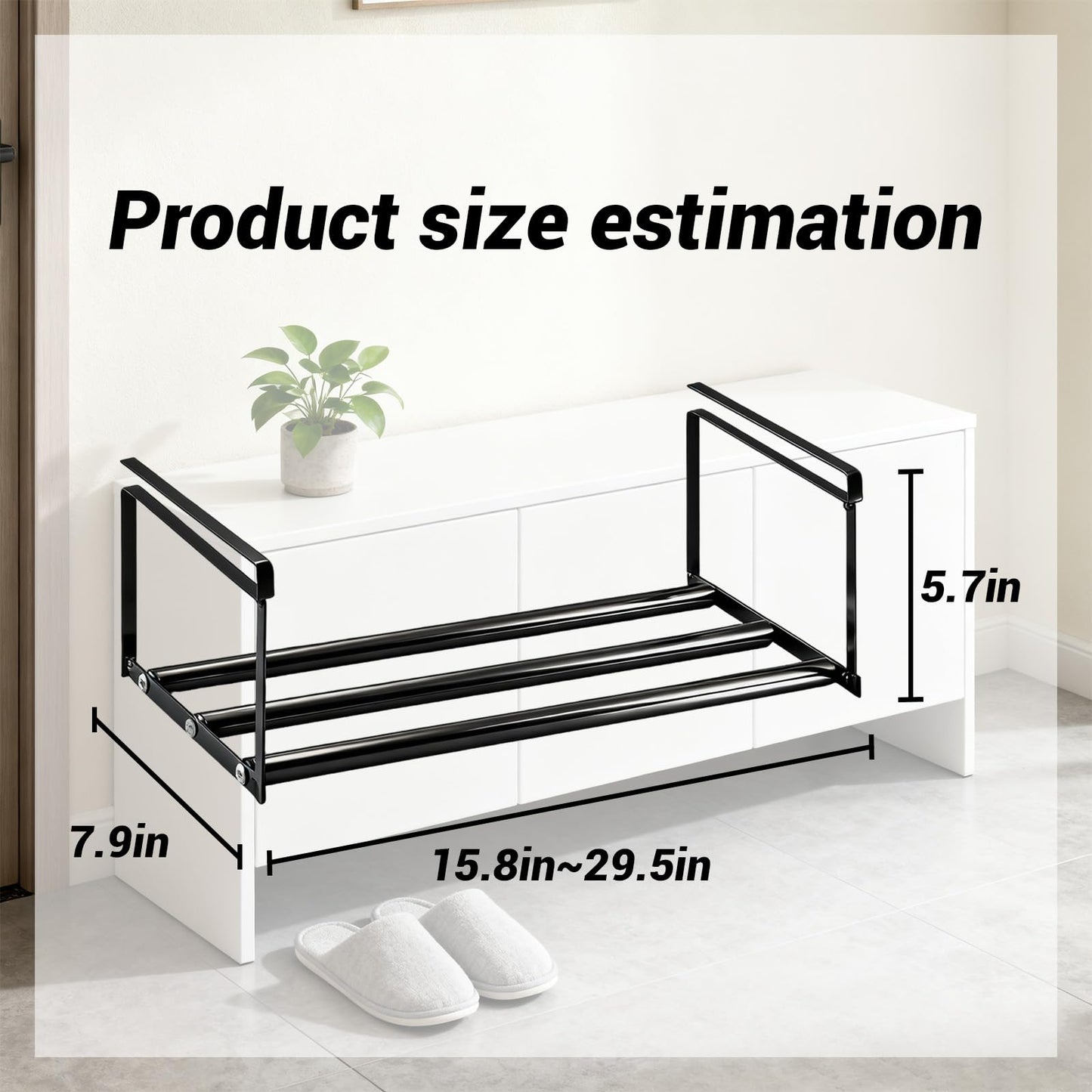 DHSUN Hanging Shoe Rack Storage In The Wardrobe, Length Adjustable 40-70CM, Plug-and-Play