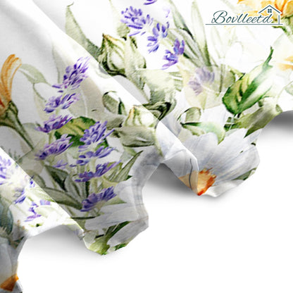 Bovlleetd Purple Lavender Small Shower Curtain Spring Botanical Watercolor Rustic Flowers Plant Shower Curtain for Bathroom Waterproof Fabric Bathtub