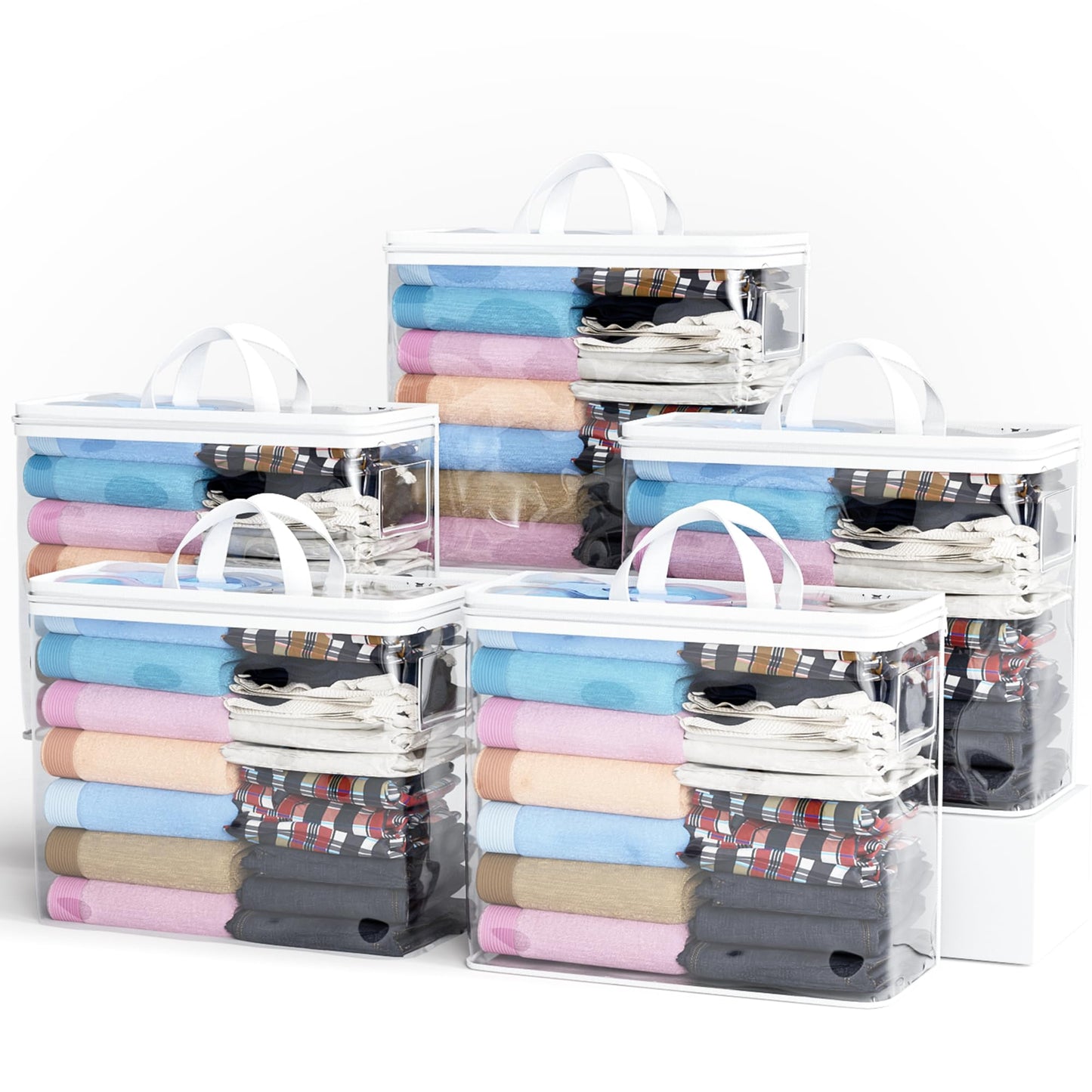 Clothes Storage Bags Foldable Storage Bag, 22L Clear Storage Bags for Clothes, and Blanket Storage Bag for Bedding, CDs, Blankets, Comforters