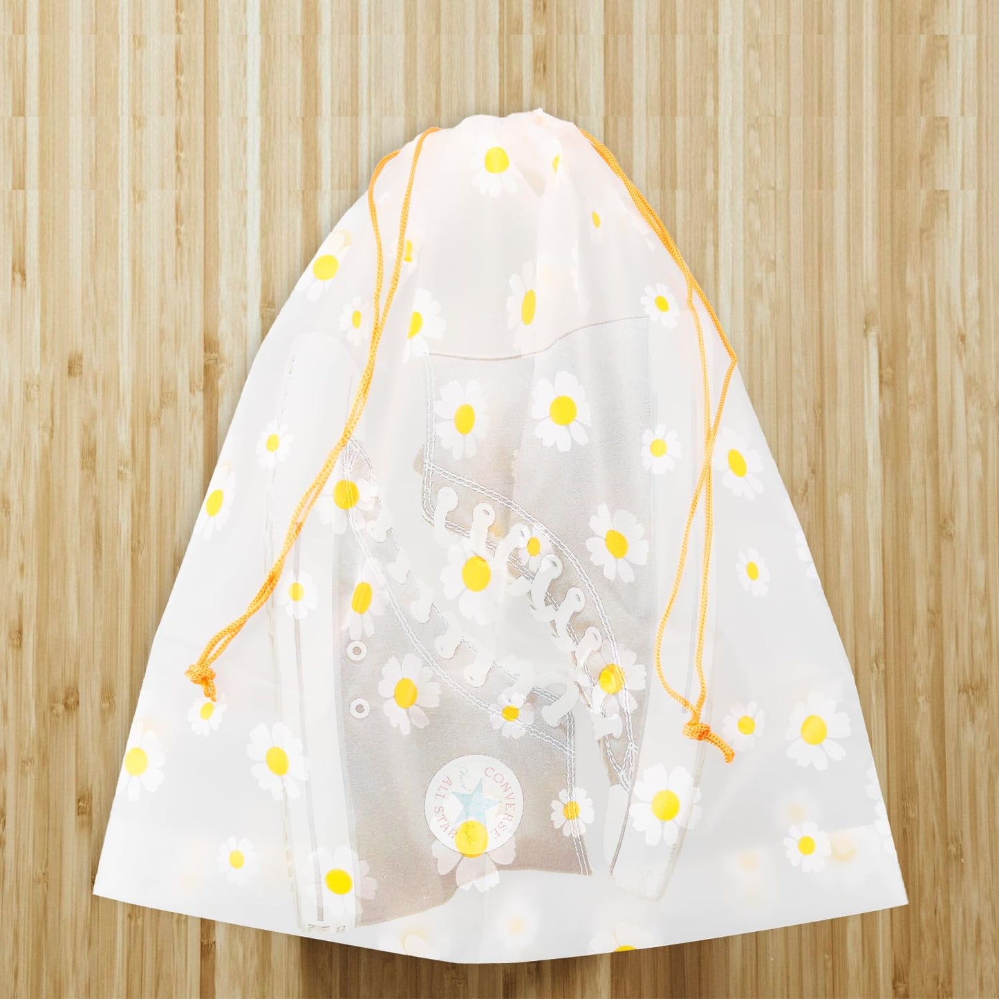 Tabanzhe 5 PCS Daisy Flower Pattern Drawstring Storage Bag,Reusable Clothes Space Bags,Waterproof Ziplock Shoe Bags,Large Size Portable Shoes Bag