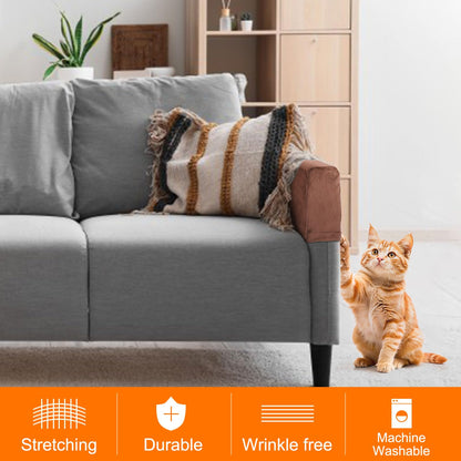 sourcing map Stretch Sofa Armrest Covers Coffee 2 Pcs