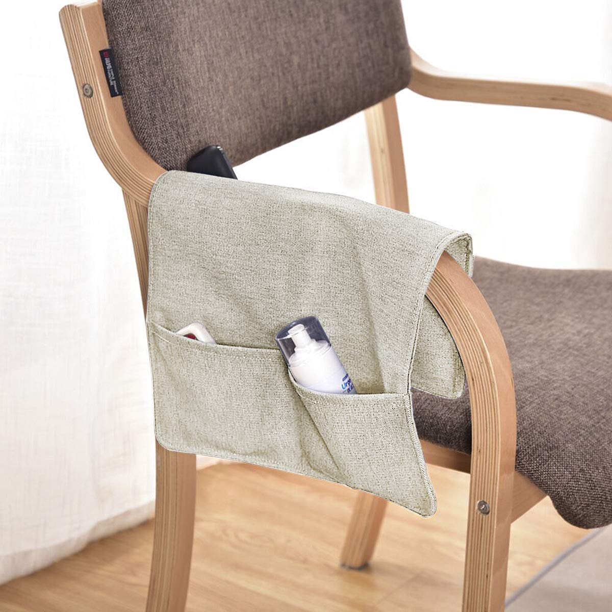 Hanging Sofa Storage Bag Arm Rest Organiser Couch Caddy TV Remote Control Holder Armchairs Paper Rack Phone Glassse Foldable Pouch Chair Tidy Table