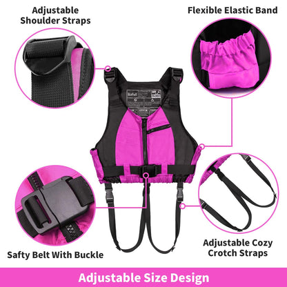Owntop Buoyancy Aids Adults, Adjustable Buoyancy Jacket Unisex, Swim Vest with Pockets and Crotch Strap for Paddleboarding Kayaking Fishing