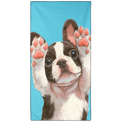 Violetpos Boston Terrier Beach Towel for Dog Lovers, Extra Large 180x90 cm 250GSM Microfibre, Sand Free Quick Dry