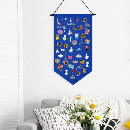 Kunyeah Wall Hanging Brooch Organizer Storage Case Colorful Canvas Pin Board Stand Enamel Pin Badge Hanging Holder Display Banner Earrings Collection