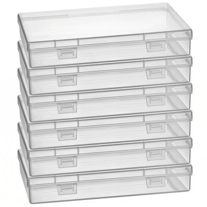 Goodma 6 Pieces Rectangular Empty Mini Clear Plastic Organizer Box