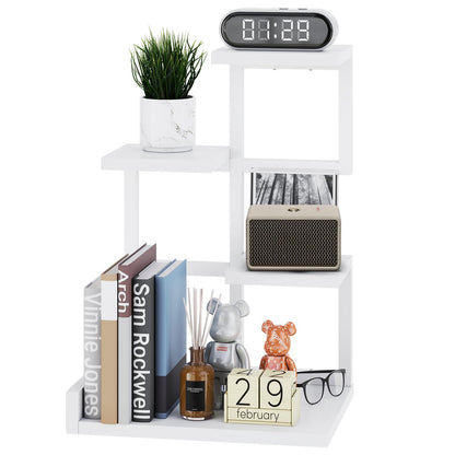YMYNY Desktop Shelf Organizer 4 Tier Storage Display Rack White HSR007W