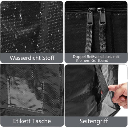 Mesiria Large Storage Bags, Heavy Duty Waterproof Clothes Storage Bag Box Moving Bag Moving Totes Moving Boxes (4, Black)