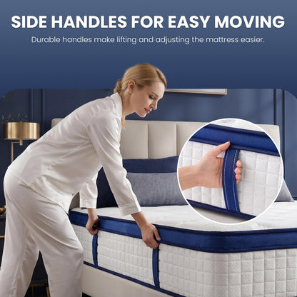 L'AGRATY Single Mattress, Hybrid Memory Foam Mattress 7 Zone Orthopedic Pocket Sprung,Pressure Relief Motion Isolation Medium Firm 90x190x22cm