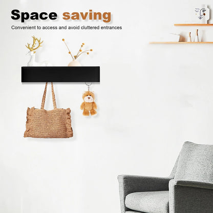 PHMING Coat Rack Wall Mounted, 43.5 cm, Coat Hooks Wall Mounted with Shelf