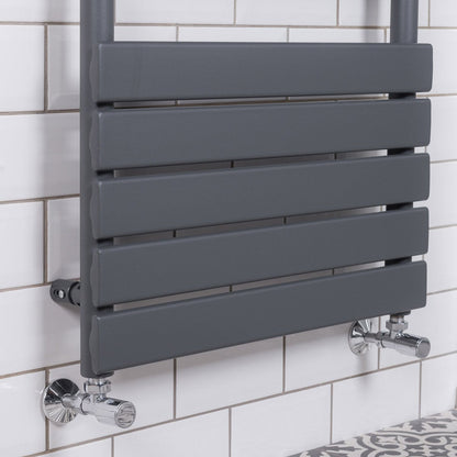 Warmehaus Flat Panel Heated Towel Rail Grey Anthracite Radiator 1800x600mm