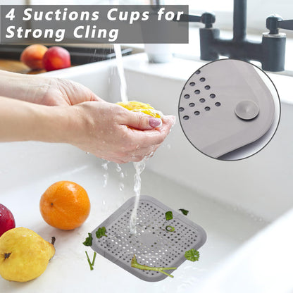 Alyvisun 2Pcs Silicone Shower Hair Catcher with Suction Cup