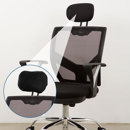 sourcing map Office Chair Pillow Cover, Office Chair Headrest Attachment Removable Headrest Protector for Home Desk Computer Chairs, Black
