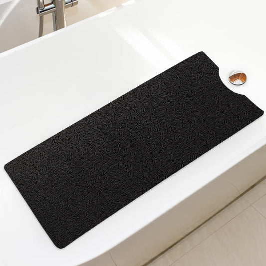 Bingobang Bath Mats Non Slip,Shower Mat Rubber 100x40cm,Extra Soft Anti-Mould, Machine-Washable,For Bathroom Floor,Bathtub(Black)
