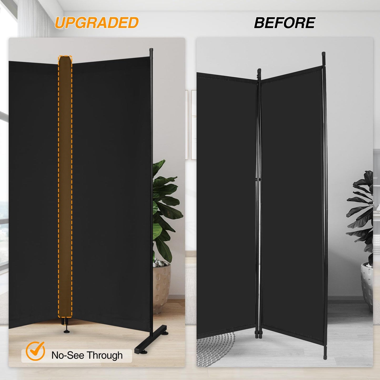 REDCAMP 4-Panel Portable Privacy Screen Freestanding with Sealing Strips