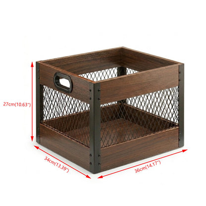 Kryntex Vinyl Record Storage Crate - Wooden LP Storage Box, Classic Cube Holds 60-80 Albums Per Box