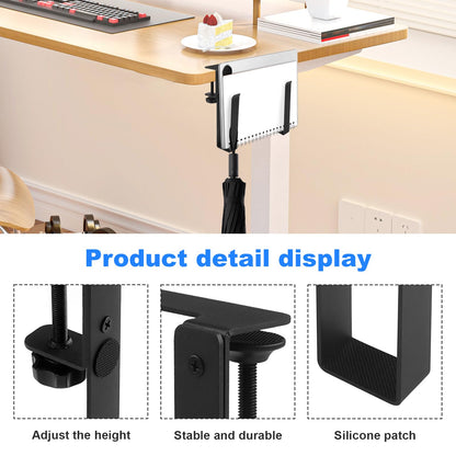 ZXShow Hanging Notebooks Desk Holder Adjustable Desks Side Laptop Mount Clamp on Laptops Stand with Anti Scratch Pads No DrillDesk Side Laptop Mount