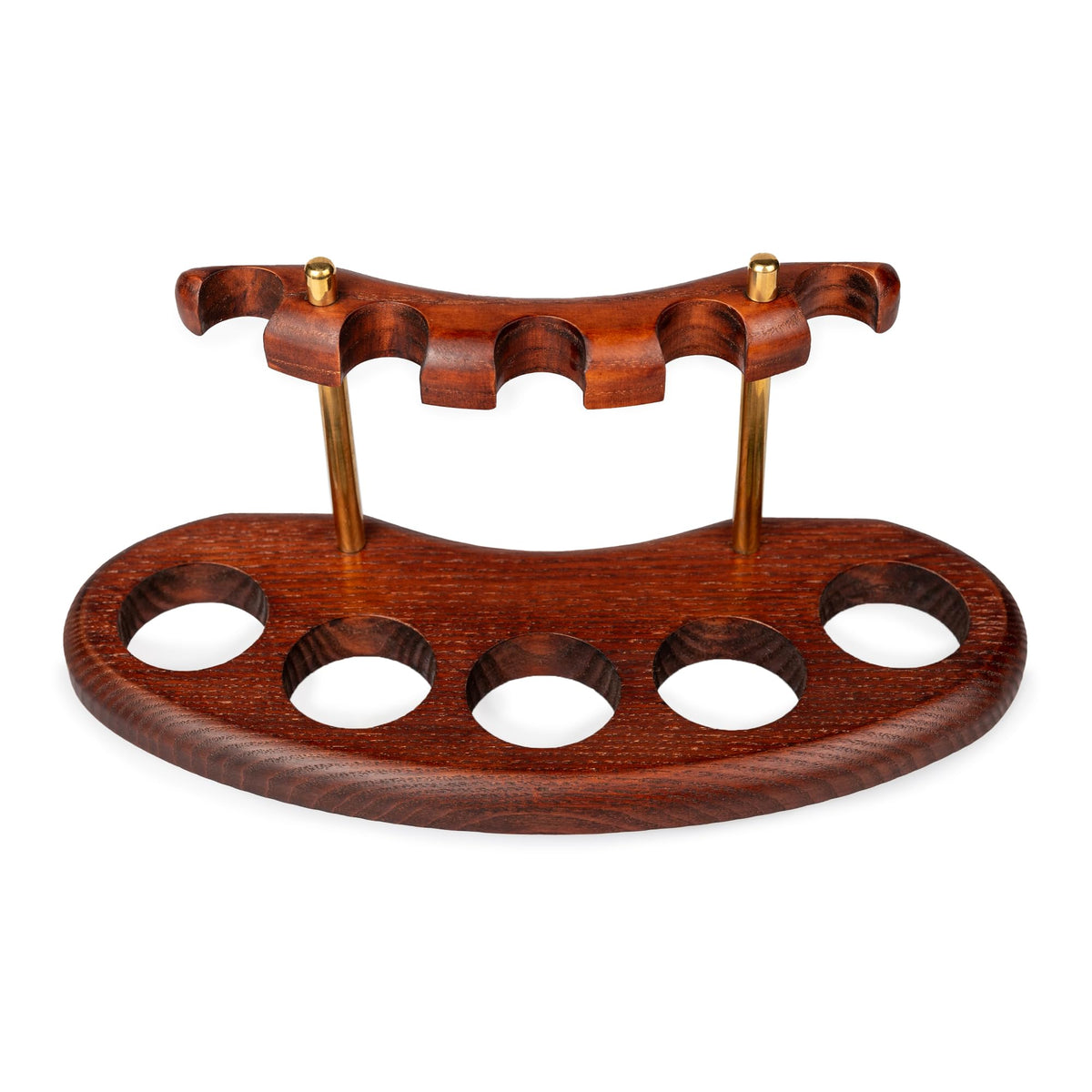 Dr Watson Tobacco Pipe Stand ARCH V, Solid Ash Wood, For 5 Pipes, Brown