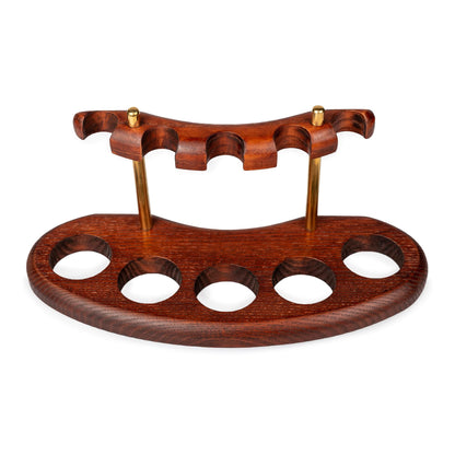Dr Watson Tobacco Pipe Stand ARCH V, Solid Ash Wood, For 5 Pipes, Brown