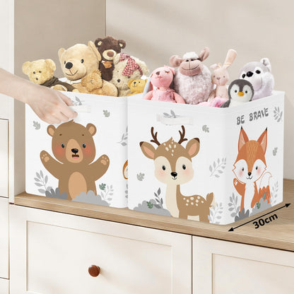 Clastyle 3 pcs Cute Animals Cube Storage Boxes for Shelves Kallax Boxes