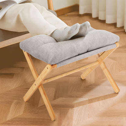 bimiti Foot Stool Bamboo Folding Foot Rest Foldable Ottoman Seat