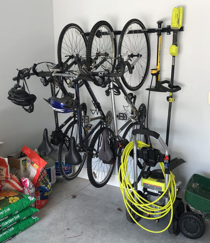 StoreYourBoard 5 Bike Storage Rack, Cycling Wall Mount Hook System, Home and Garage Adjustable Bicycle Hanging Organizer